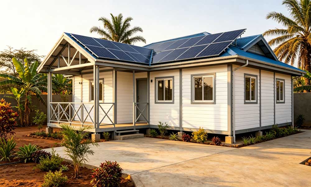 睿婕輕鋼別墅+光伏儲能：出口非洲，徹底解決開發商缺電焦慮