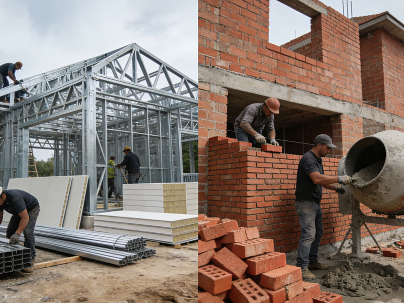 輕鋼別墅vs紅磚房，10個維度全面對比(圖1)